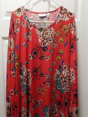 *NWoT* Susan Graver Foil Printed Liquid Knit Top with Blouson Sleeves